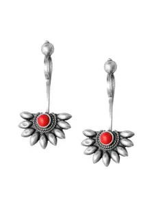 ahilya Silver-Plated Floral Ear Cuff Earrings