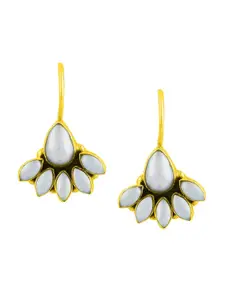 ahilya 92.5 Sterling Silver Gold Plated Contemporary Drop Earrings