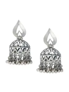 ahilya Silver-Plated Contemporary Jhumkas Earrings