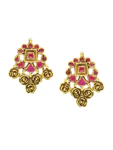 ahilya 92.5 Sterling Silver Gold-plated Contemporary Drop Earrings