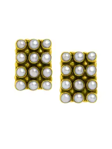 ahilya Gold-Plated Square Studs Earrings