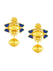 ahilya Gold-Toned Contemporary Drop Earrings