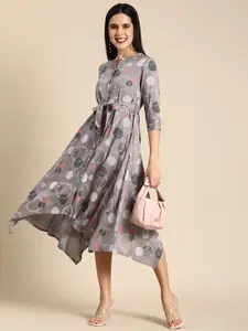 Anouk Printed A-Line Midi Dress