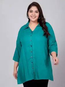 Indietoga Women Plus Size Longline Casual Shirt