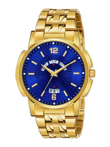 Shocknshop Men Printed Dial & Bracelet Style Analogue Multi Function Watch WCH74Blue