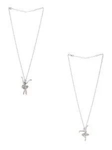 EL REGALO Set of 2 Silver-Plated Necklace