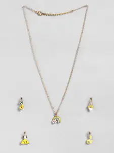 EL REGALO Girls Gold-Plated Necklace With 4 Pendants
