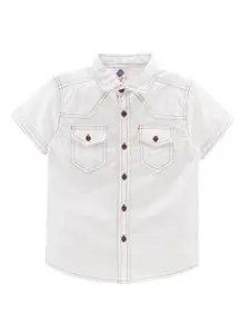 TONYBOY Boys Mandarin Collar Premium Pure Cotton Casual Shirt
