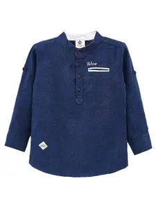 TONYBOY Boys Premium Mandarin Collar Pure Cotton Casual Shirt