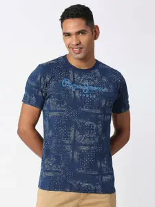 Pepe Jeans Men Printed Pure Cotton Slim Fit T-shirt