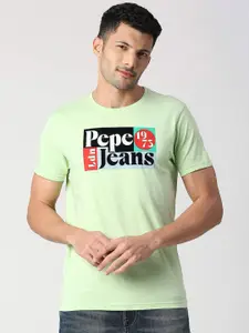 Pepe Jeans Typography Printed Pure Cotton Slim Fit T-shirt
