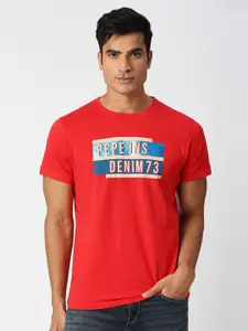 Pepe Jeans Typography Printed Slim Fit Pure Cotton T-shirt