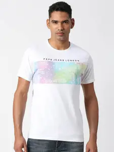 Pepe Jeans Graphic Printed Slim Fit Pure Cotton T-shirt