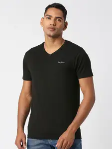 Pepe Jeans Men V-Neck Pure Cotton Slim Fit T-shirt