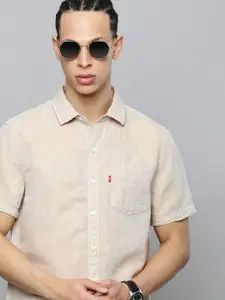 Levis Cutaway Collar Linen-Cotton Casual Shirt