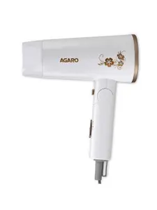 Agaro HD-1217 Hair Dryer with Foldable Handle - White