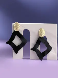 SOHI Gold-Plated Geometric Drop Earrings