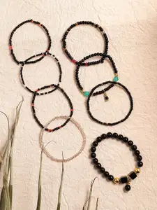 SOHI Set Of 8 Beaded Wraparound Bracelets
