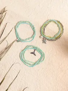 SOHI Set Of 3 Beaded Wraparound Bracelets