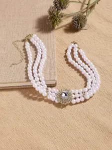 SOHI Gold-Plated Pearls Choker Necklace