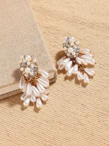 SOHI Gold Plated Contemporary Party Drop Earrings