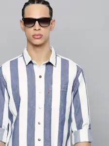 Levis Striped Pure Cotton Slim Fit Casual Shirt