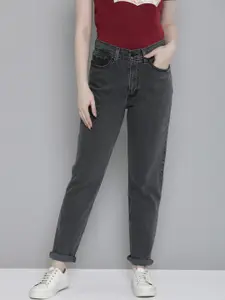 Levis Women Straight Fit Light Fade Acid Wash Mid-Rise Stretchable Jeans