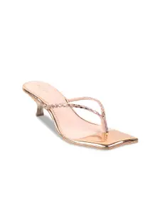 Metro Embellished Open Toe Kitten Heels