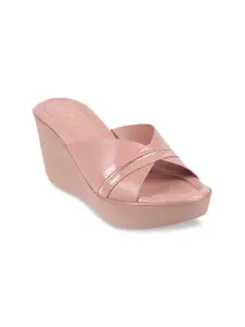 Metro Solid Wedge Heels With Open Back