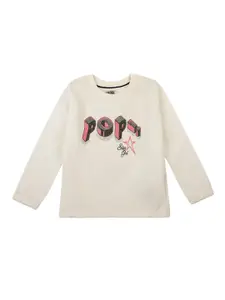 Cantabil Girls Typography Printed Pullover Fleece Sweatshirt