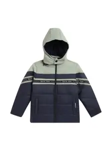Cantabil Boys Colourblocked Lightweight Hooded Padded Jacket