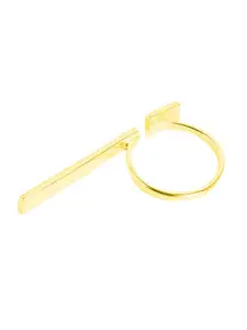 ahilya 92.5 Sterling Silver Gold-Plated Adjustable Finger Ring