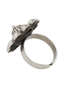 ahilya Silver-Plated 9.25 Sterling Silver Temple Chakravat Finger Ring