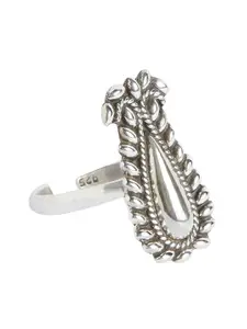 ahilya  Silver-Plated 92.5 Sterling Silver Keri Paisley Vertical Adjustable Finger Ring