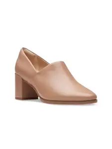 Clarks Freva55 Pointed Toe Leather Block Pumps