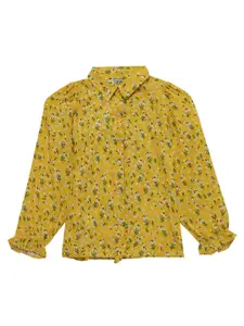 Cantabil Girls Floral Printed Shirt Style Top