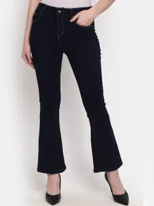 V-Mart Women High Rise Dark Shade Cotton Classic Boot Cut Jeans