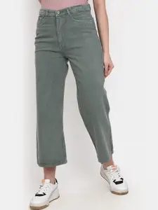 V-Mart Women Classic Wide Leg Mid-Rise Cotton Jeans