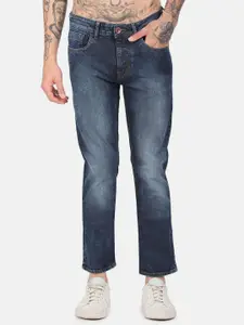 Flying Machine Men Heavy Fade Cropped Cotton Mid Rise Tapered Fit Jeans