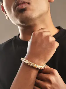Roadster Men Gold-Plated Link Chain Chunk Bracelet