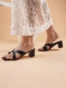 DressBerry Open One Toe Block Heels