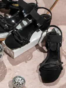 Inc 5 Suede Open Toe Block Heels