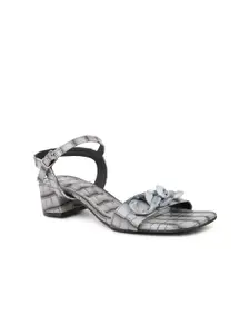 Inc 5 Women Textured Open Toe Block Heels