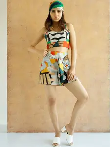 MISSY Abstract Printed A-Line Mini Skirt