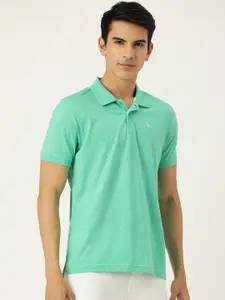 Parx Men Micro Ditsy Print Polo Collar Pure Cotton T-shirt