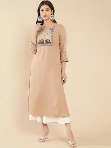 Maybell Ethnic Motifs Embroidered A-Line Kurta