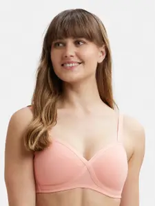 Jockey Wirefree Padded Cotton Full Coverage Tshirt Bra with Adjustable Straps-FE40