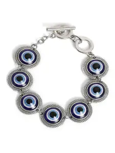 EL REGALO Evil Eye Stone-Studded Alloy Anklet