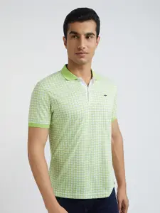 Park Avenue Men Geometric Print Polo Collar Slim Fit T-shirt