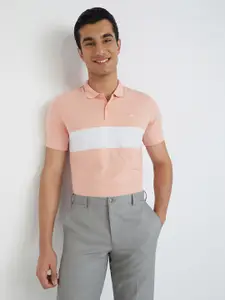 Park Avenue Striped Slim Fit Polo Collar T-shirt